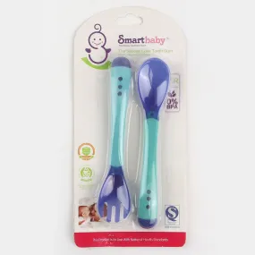 Soft Silicone Spoon Fork Set - 2 Piece Set