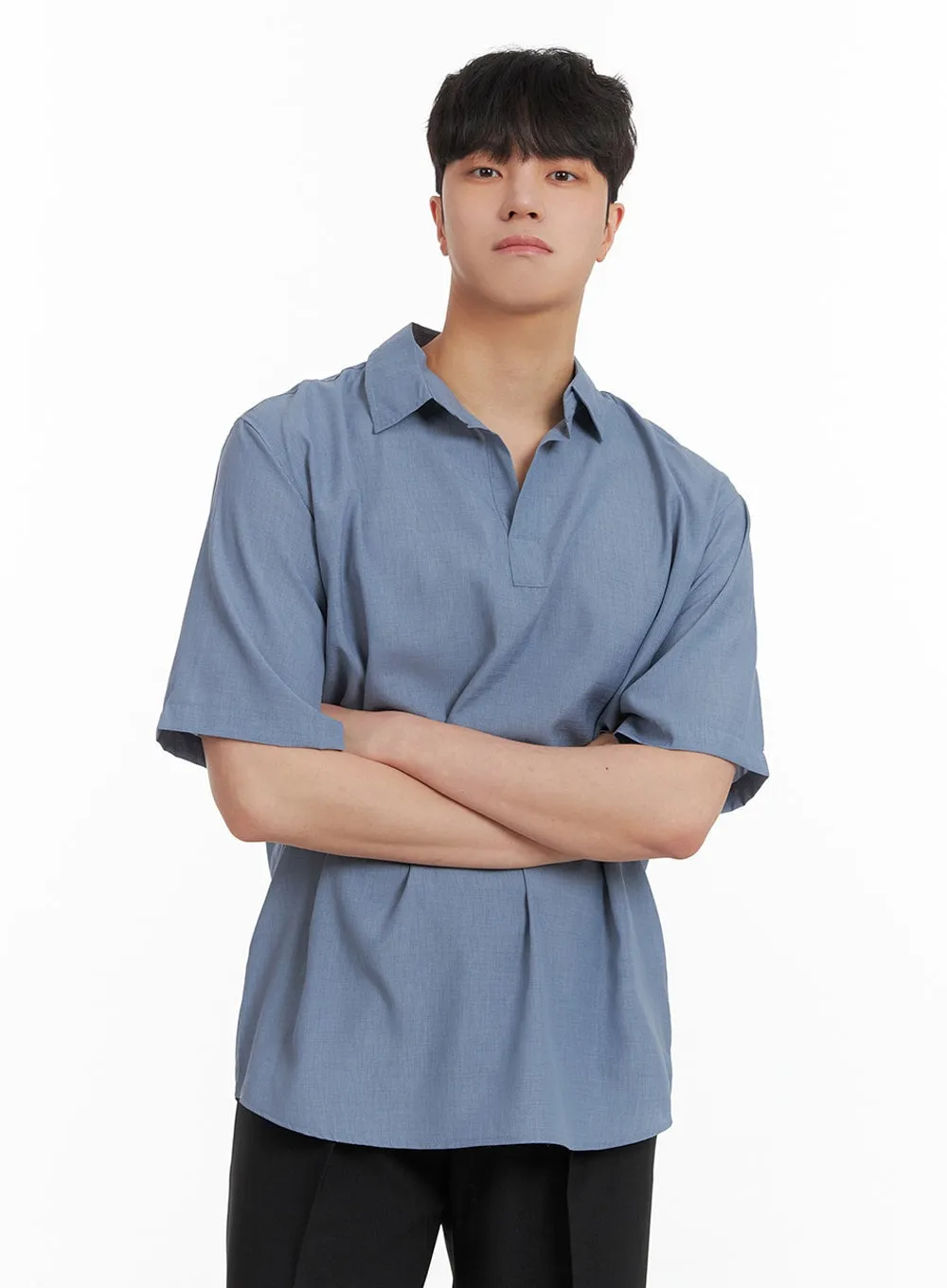 Solid Collar Shirt for Men - IA402