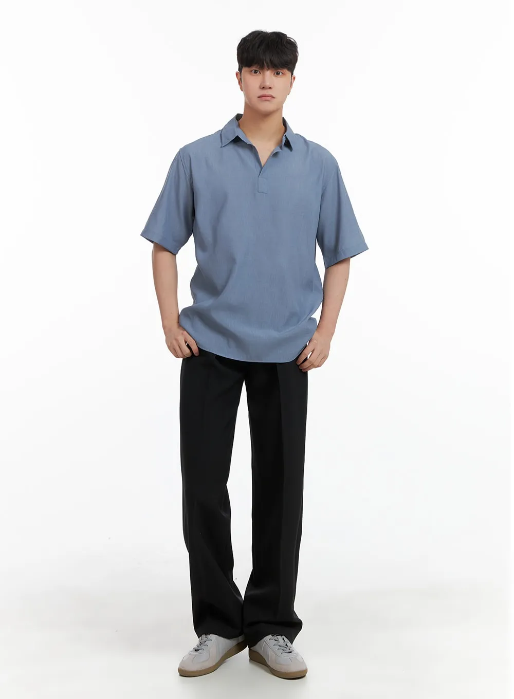 Solid Collar Shirt for Men - IA402