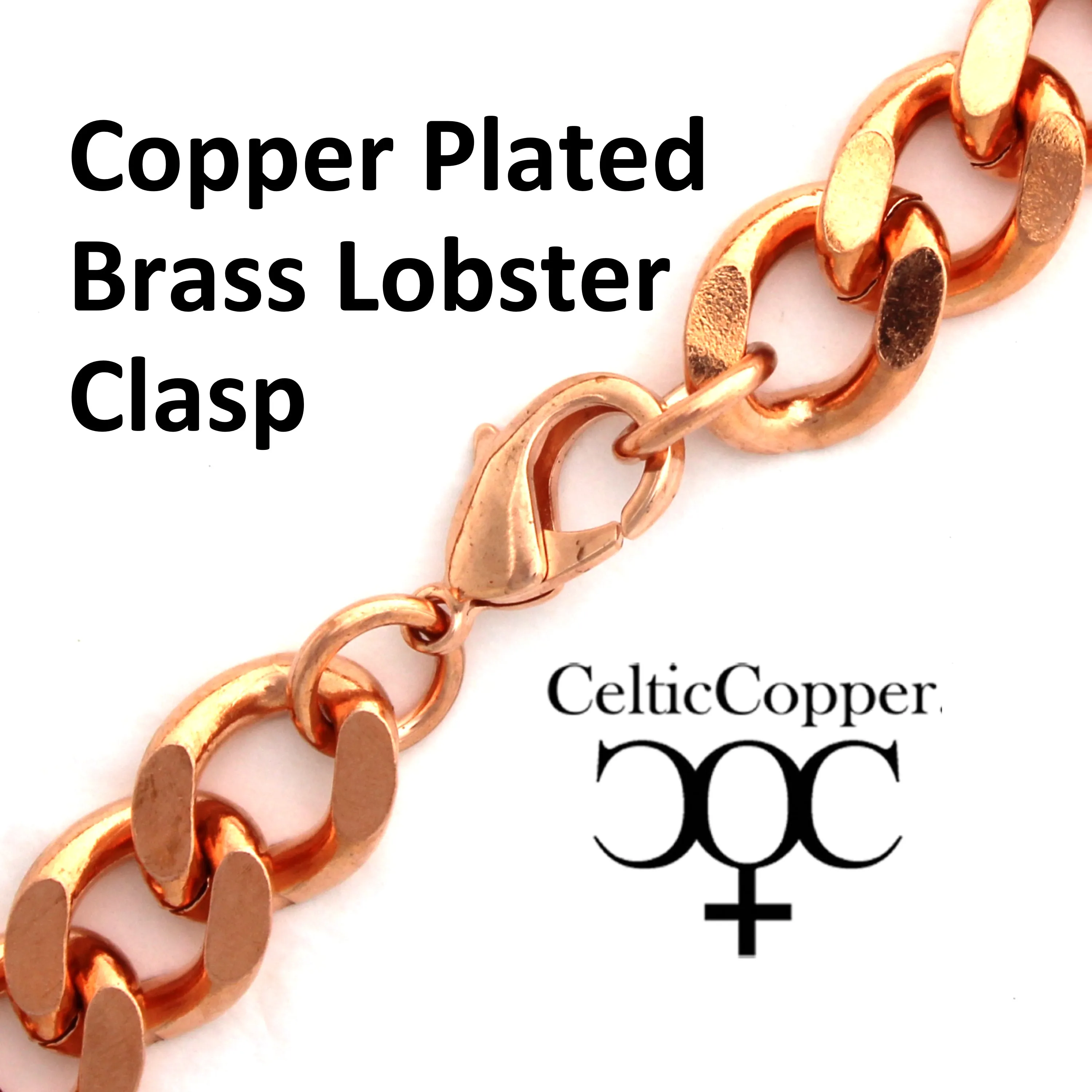 Solid Copper Super Chunky 16mm Curb Chain Bracelet B162R Men's Copper Cuban Curb Chain Bracelet 8.5 Inch