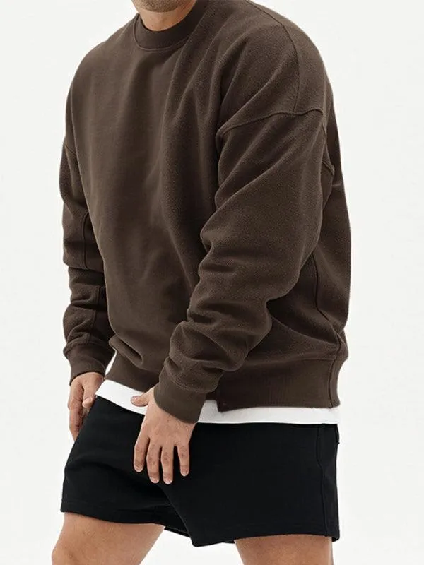 Men's Solid Crew Neck Sweatshirt