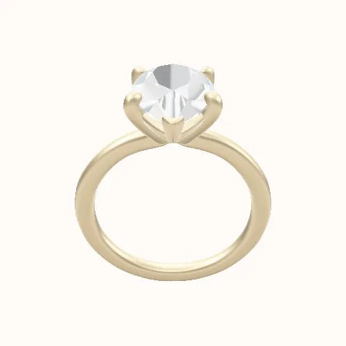 Solitaire Engagement Ring With Low Set Four Prong Head