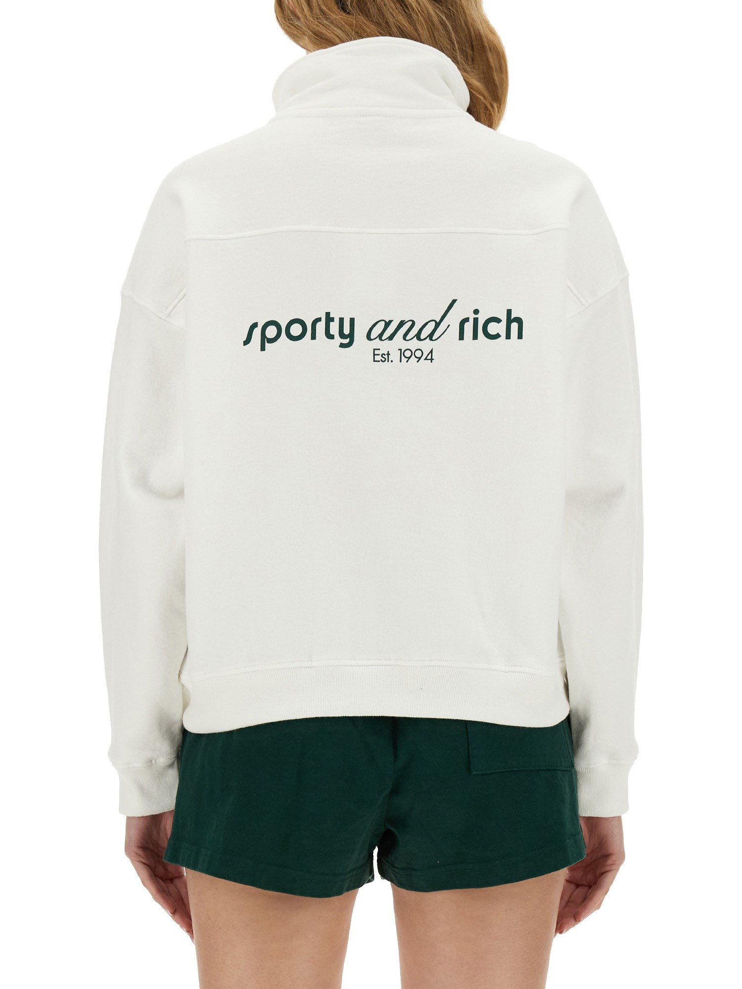 Sporty&Rich Cotton Sweatshirt with Logo