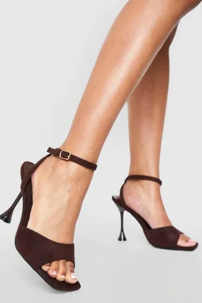 Square Toe Wide Strap 2 Part Heels