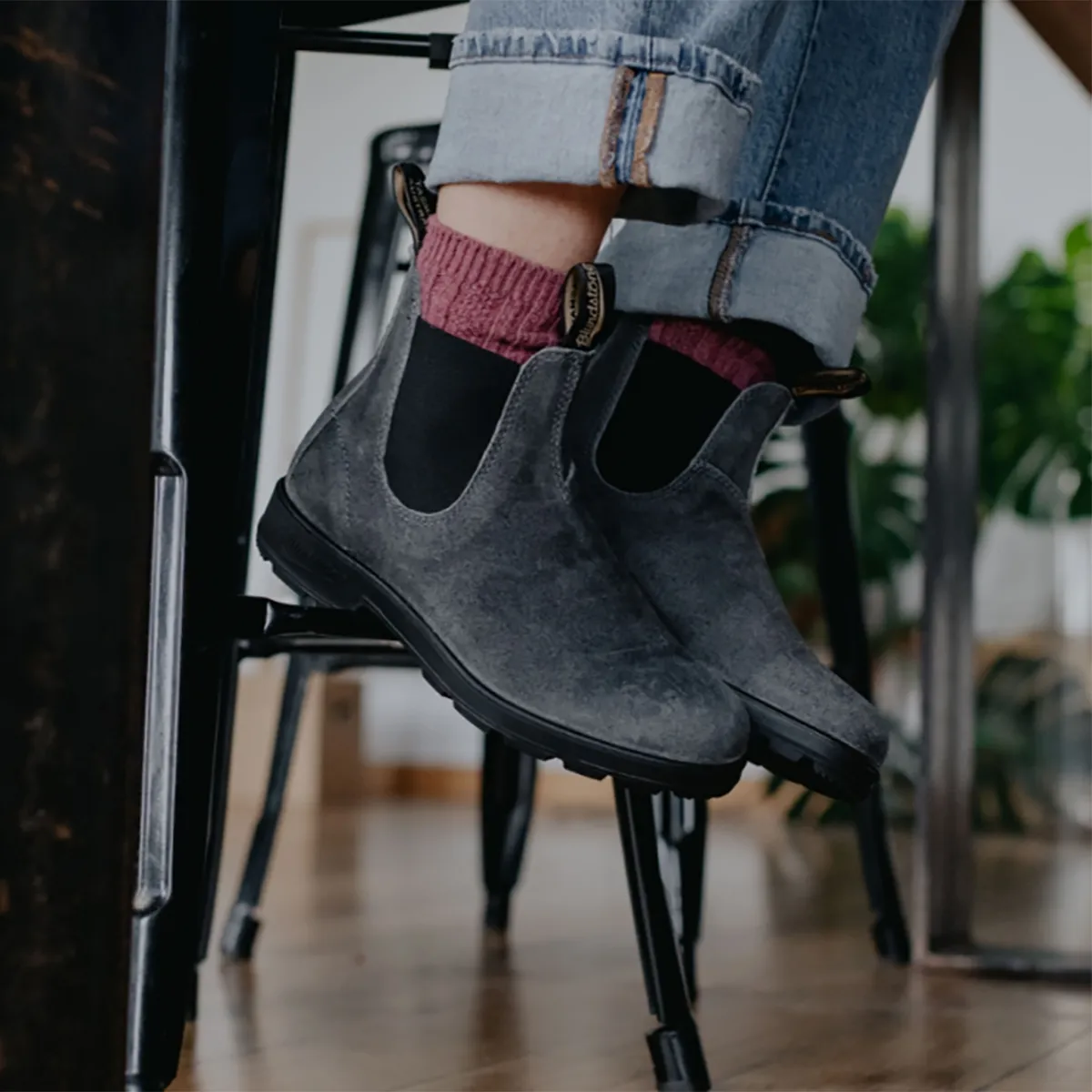 Steel Grey Suede Women's Boots.