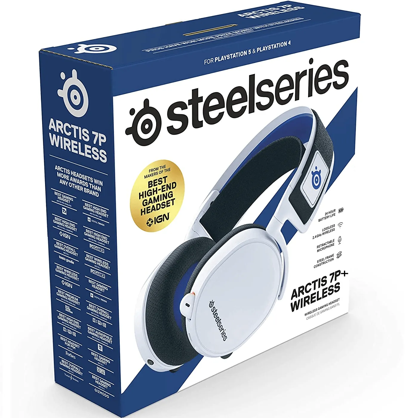 SteelSeries Arctis 7P+ Wireless Gaming Headset for PS4 & PS5 with Microphone - Playstation Compatible