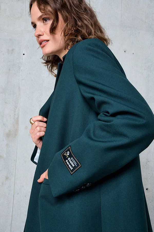 Stella Forest CLOTHILDE GREEN OVERSIZED WOOL JACKET