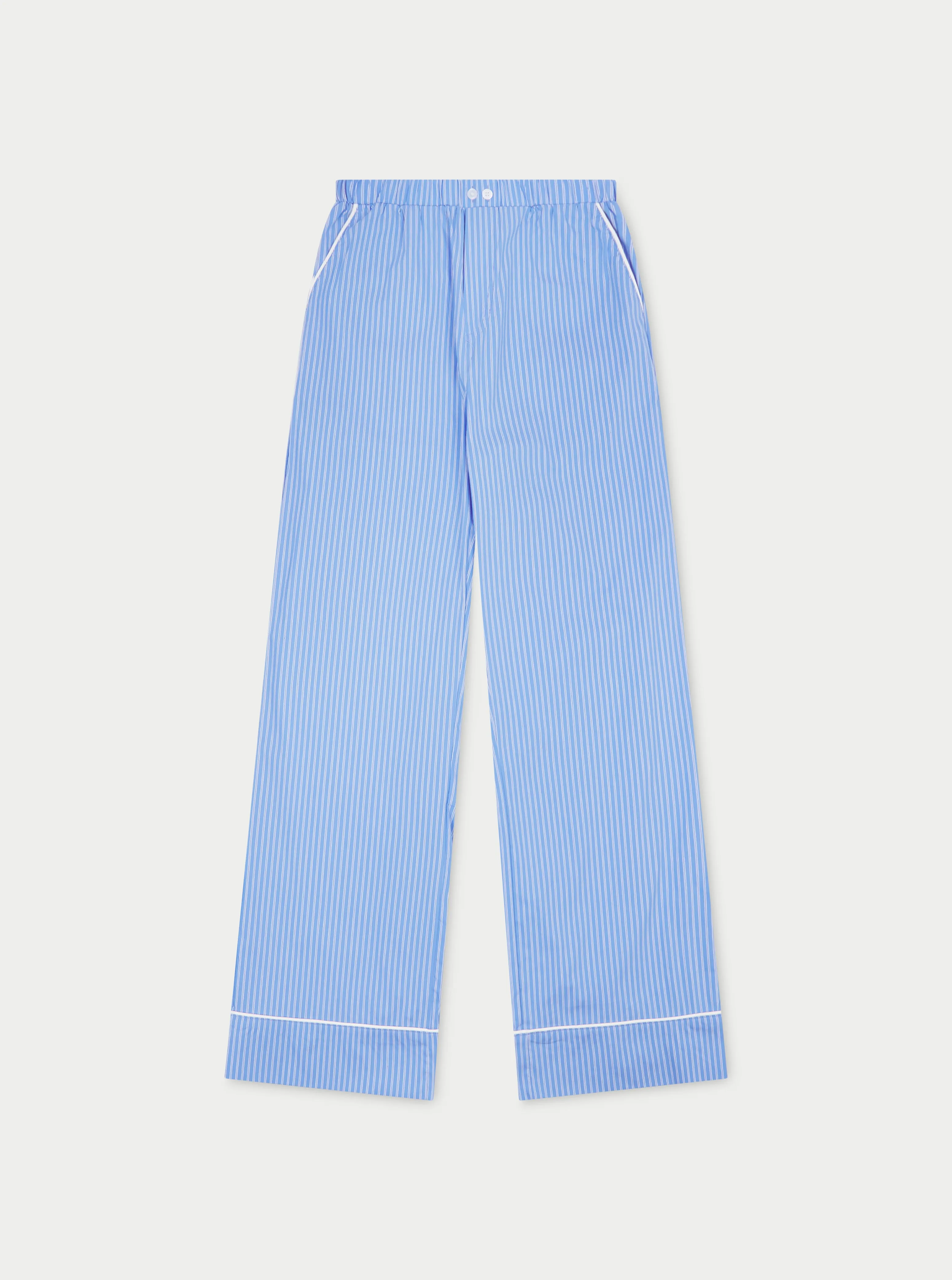 STRIPE PIPED EMBLEM TROUSERS - BLUE