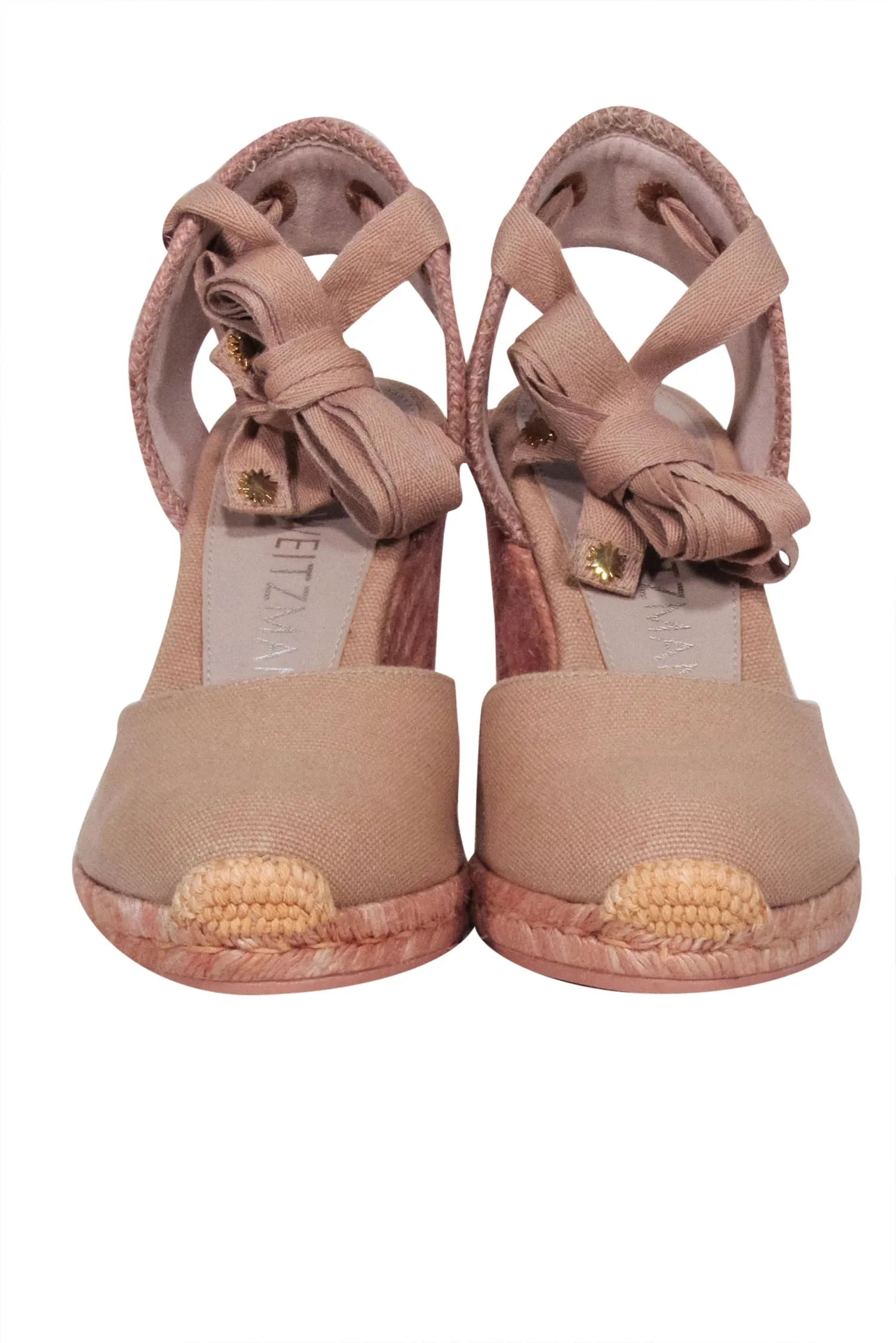 Stuart Weitzman - Pink Marguerita Espadrille Wedges Sz 5.5