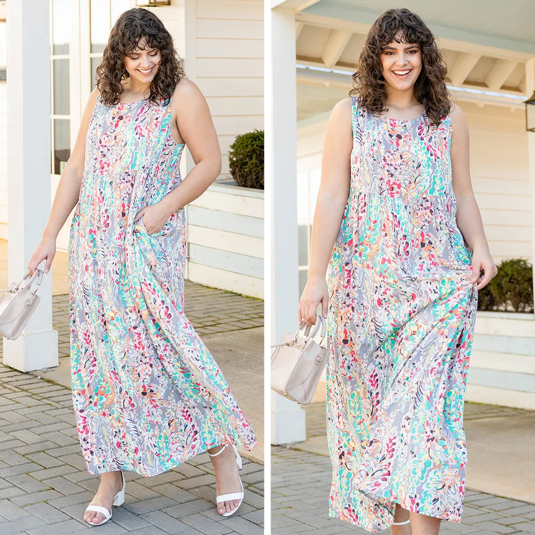 Summer Dress Gray Multi