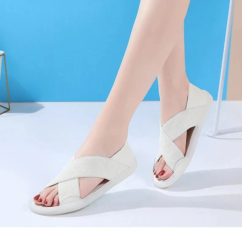 Summer Women's Casual Sandals with Covered Side Vamp in Concise Style