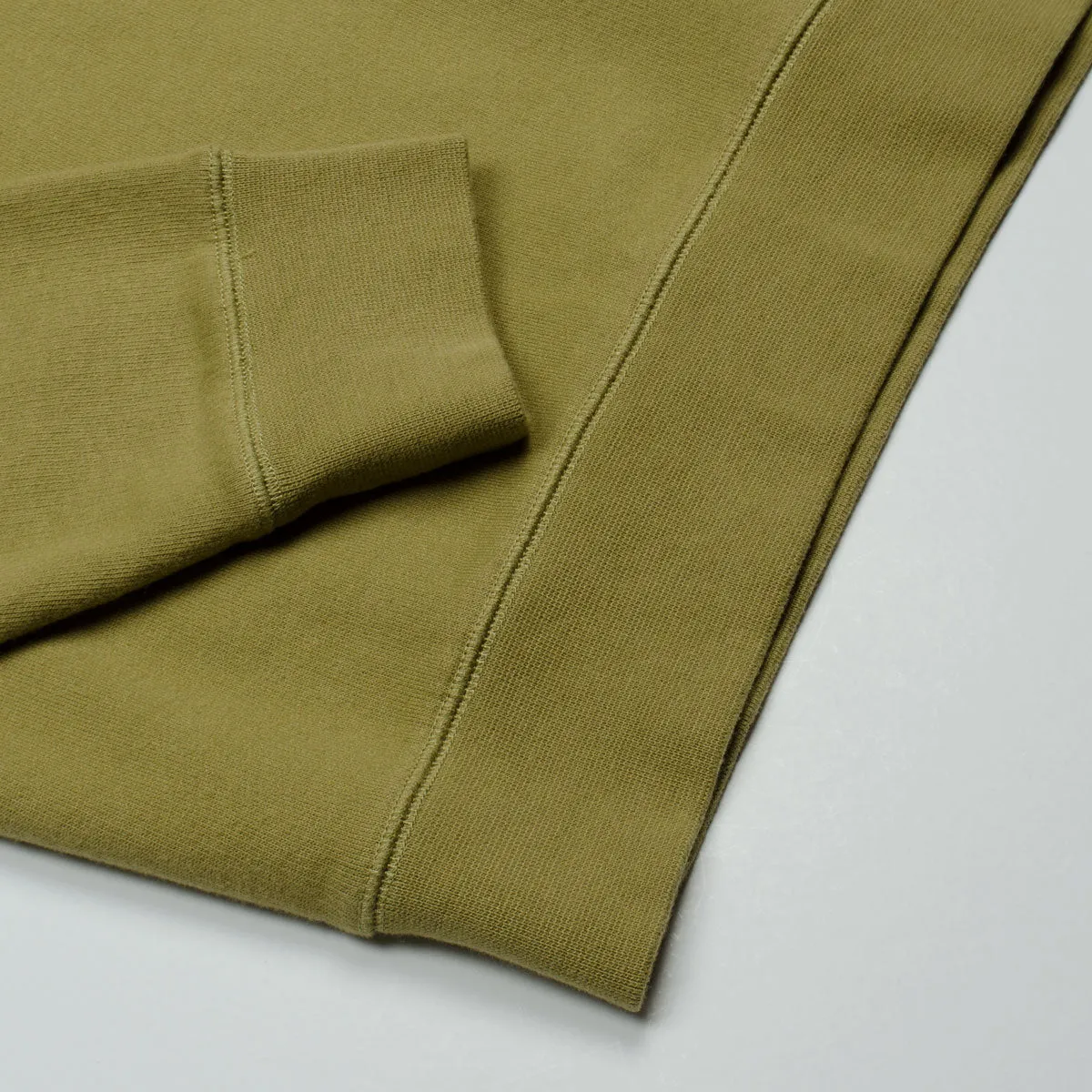 Sunspel Olive Loopback Sweatshirt.