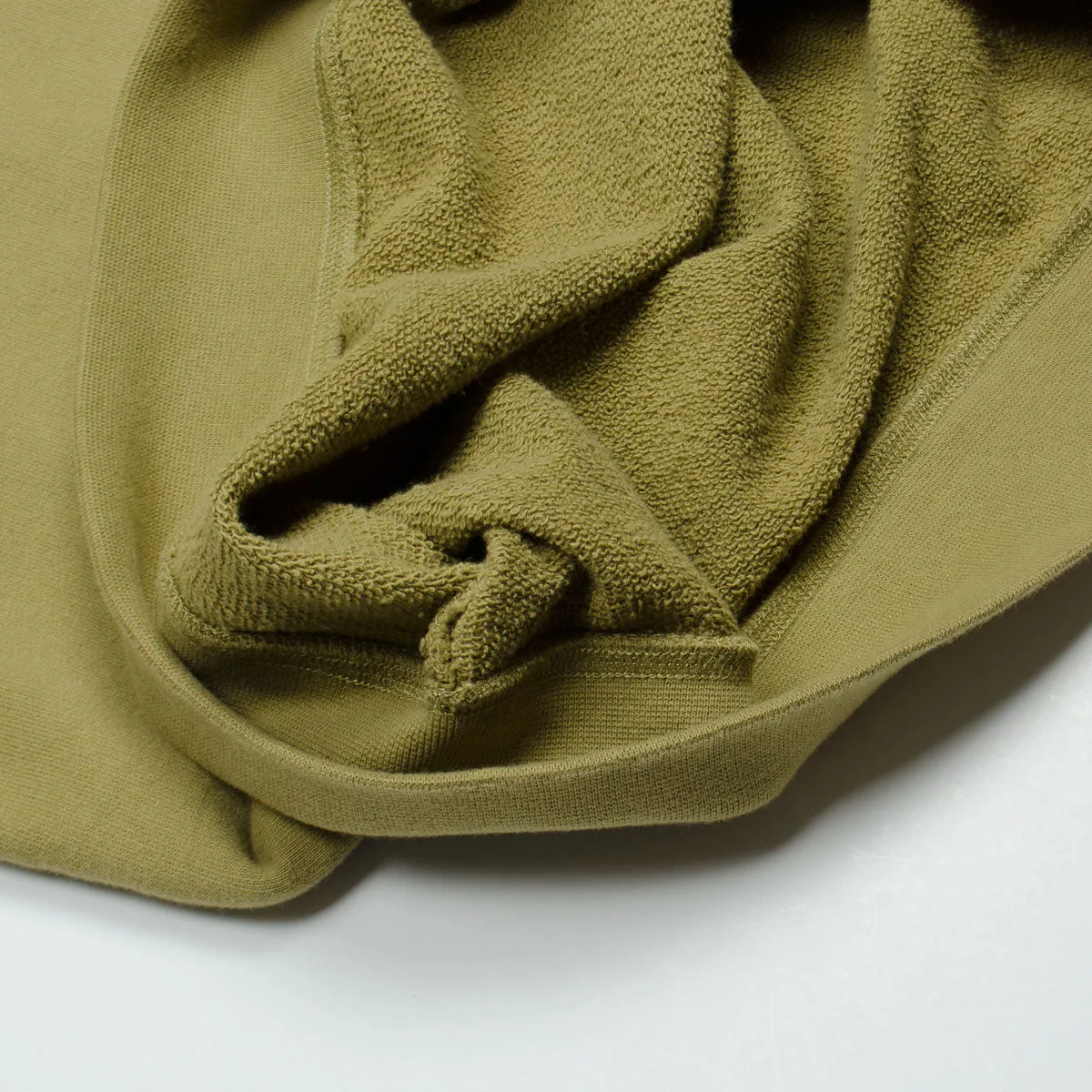 Sunspel Olive Loopback Sweatshirt.