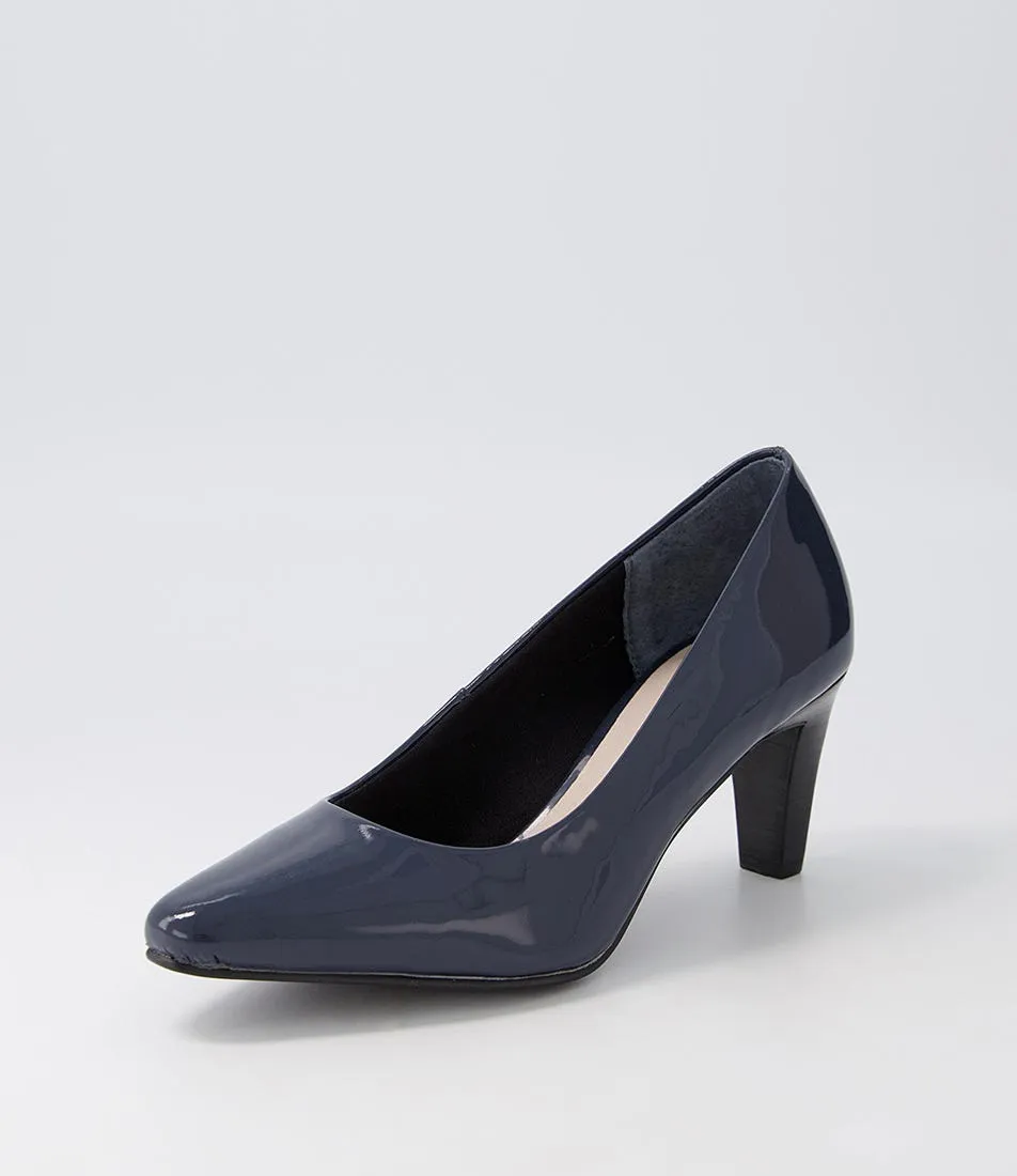 SUPERSOFT Mesmerize Navy Patent Leather Pump Heels