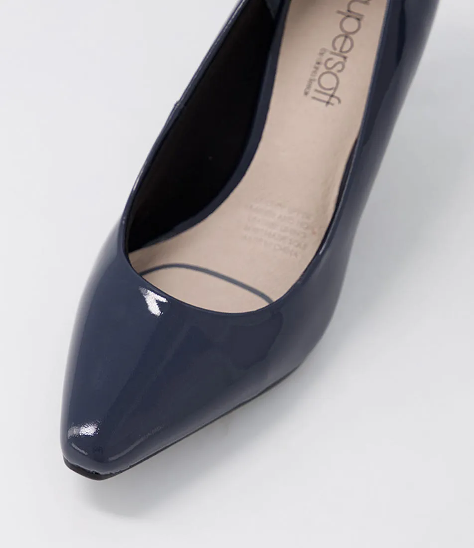 SUPERSOFT Mesmerize Navy Patent Leather Pump Heels