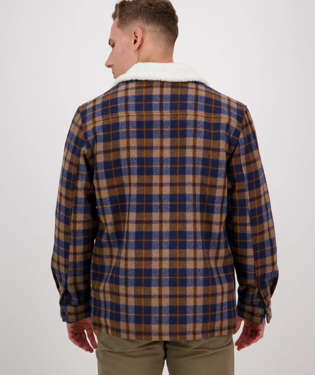 Kaituna Sherpa Lined Jacket for Men - Toffee Check