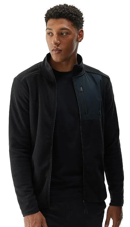 sweatshirt 4F 4FWAW24TFLEM250/Zip - 20S/Deep Black - men´s