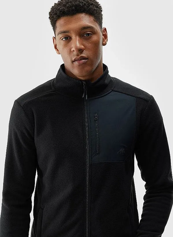 sweatshirt 4F 4FWAW24TFLEM250/Zip - 20S/Deep Black - men´s