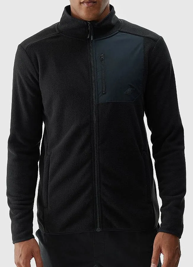 sweatshirt 4F 4FWAW24TFLEM250/Zip - 20S/Deep Black - men´s