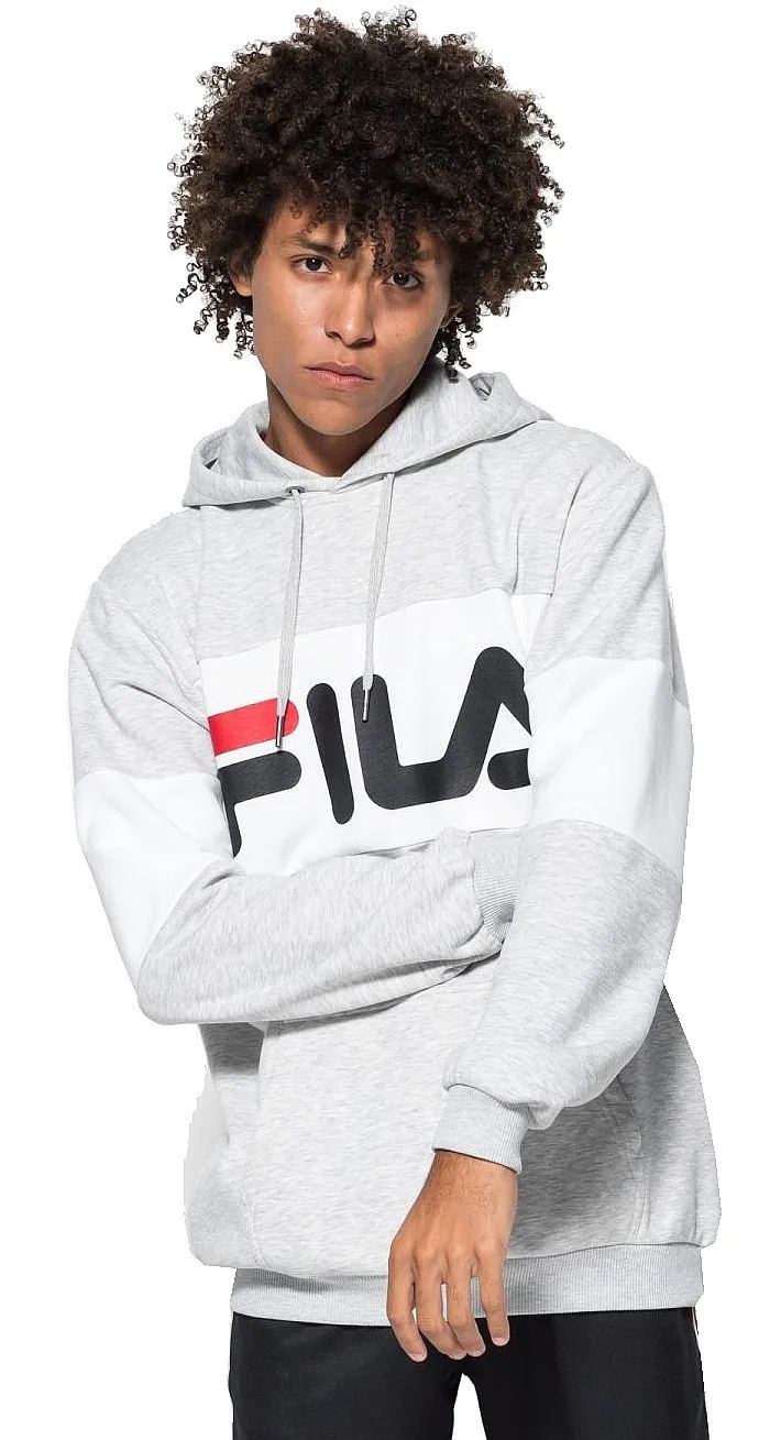 sweatshirt Fila Night Blocked - Light Gray Melange Bros/Bright White - men´s