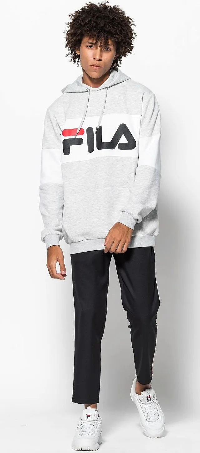 sweatshirt Fila Night Blocked - Light Gray Melange Bros/Bright White - men´s