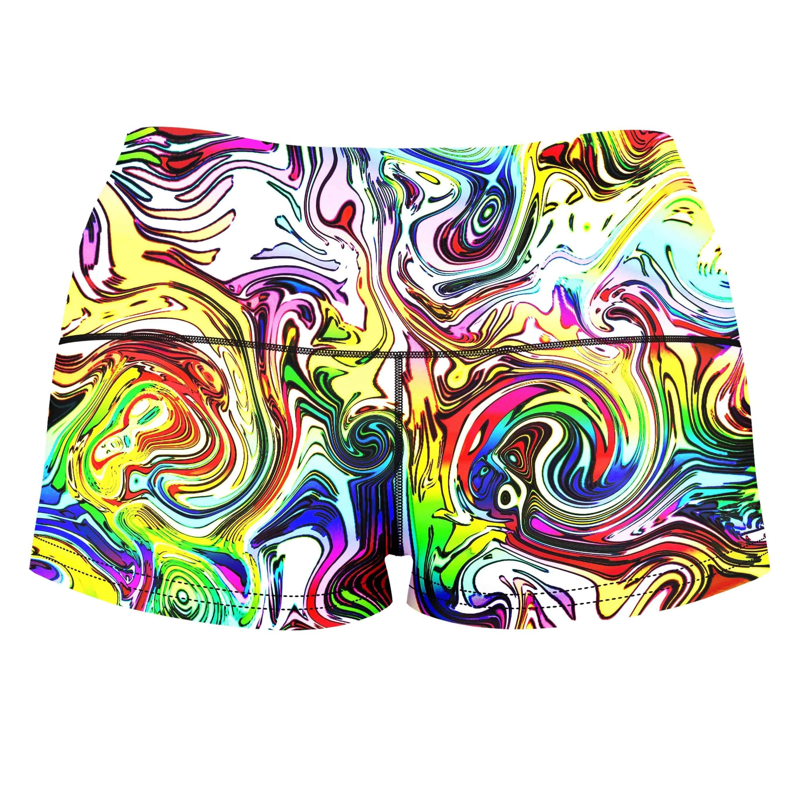 Swirly Gig High-Waisted Women's Shorts