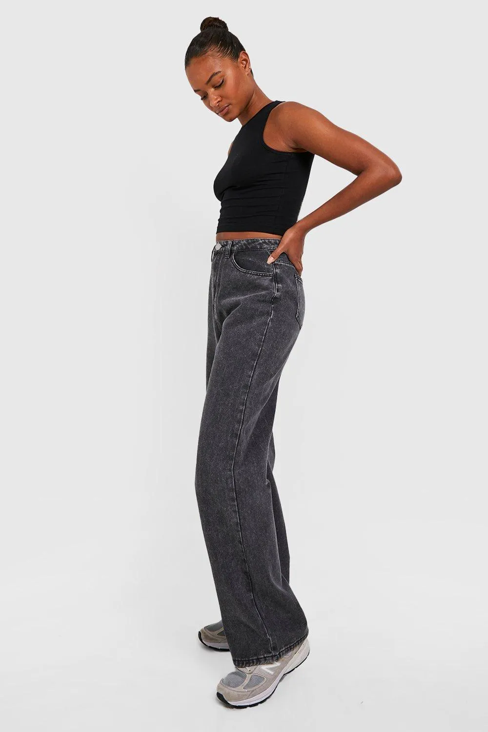 Tall High Rise Acid Wash Wide Leg Jeans