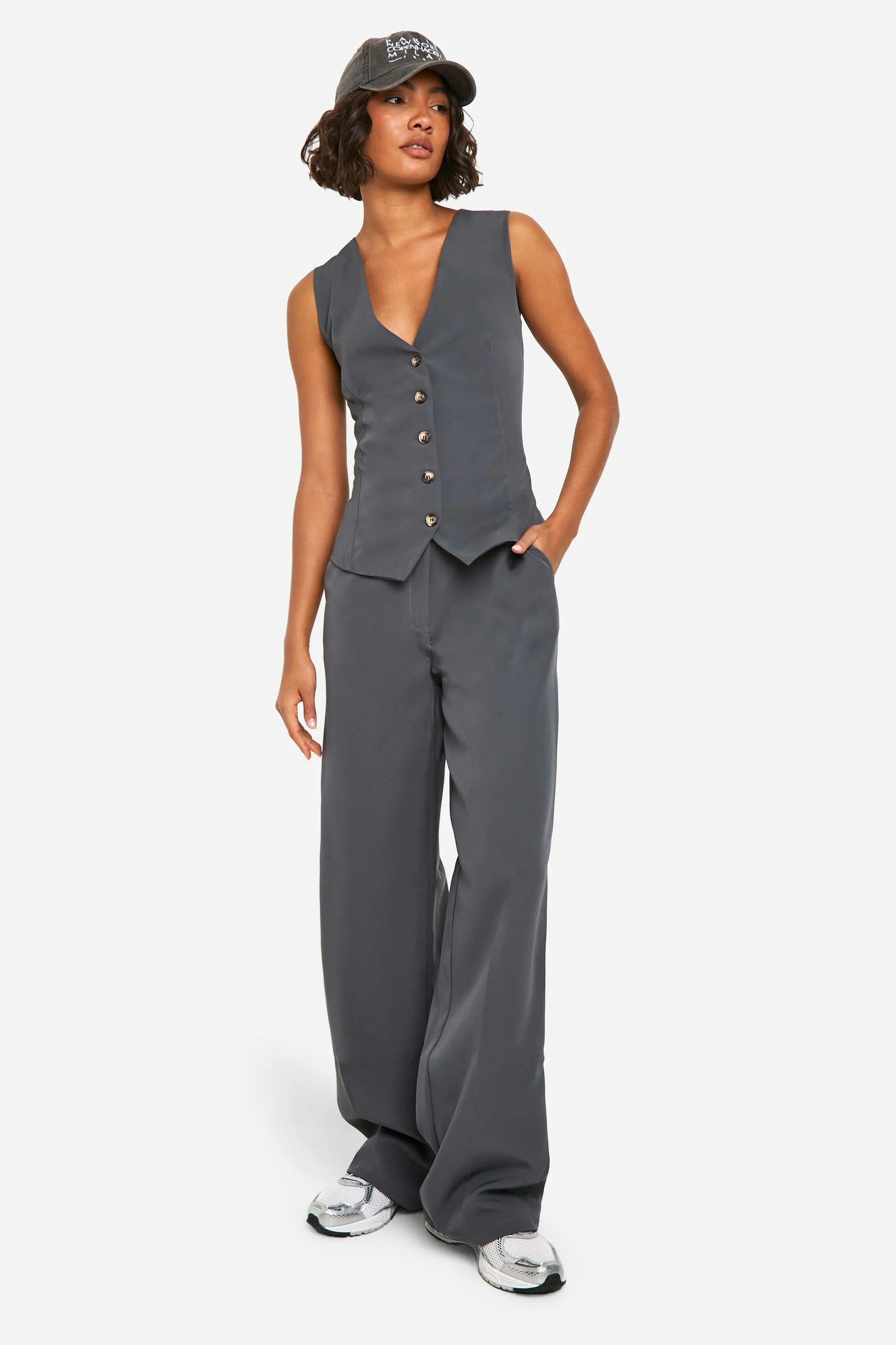 Tall Woven Tailored Wide Leg Trousers