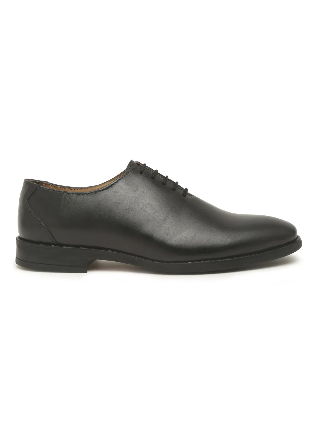 Teakwood Genuine Leather Black Oxford Shoes