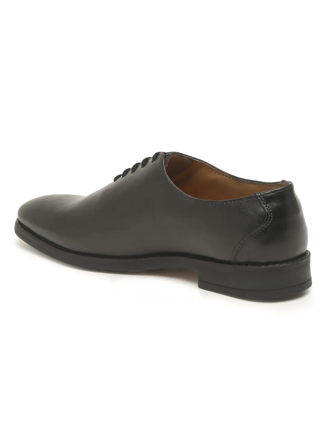 Teakwood Genuine Leather Black Oxford Shoes