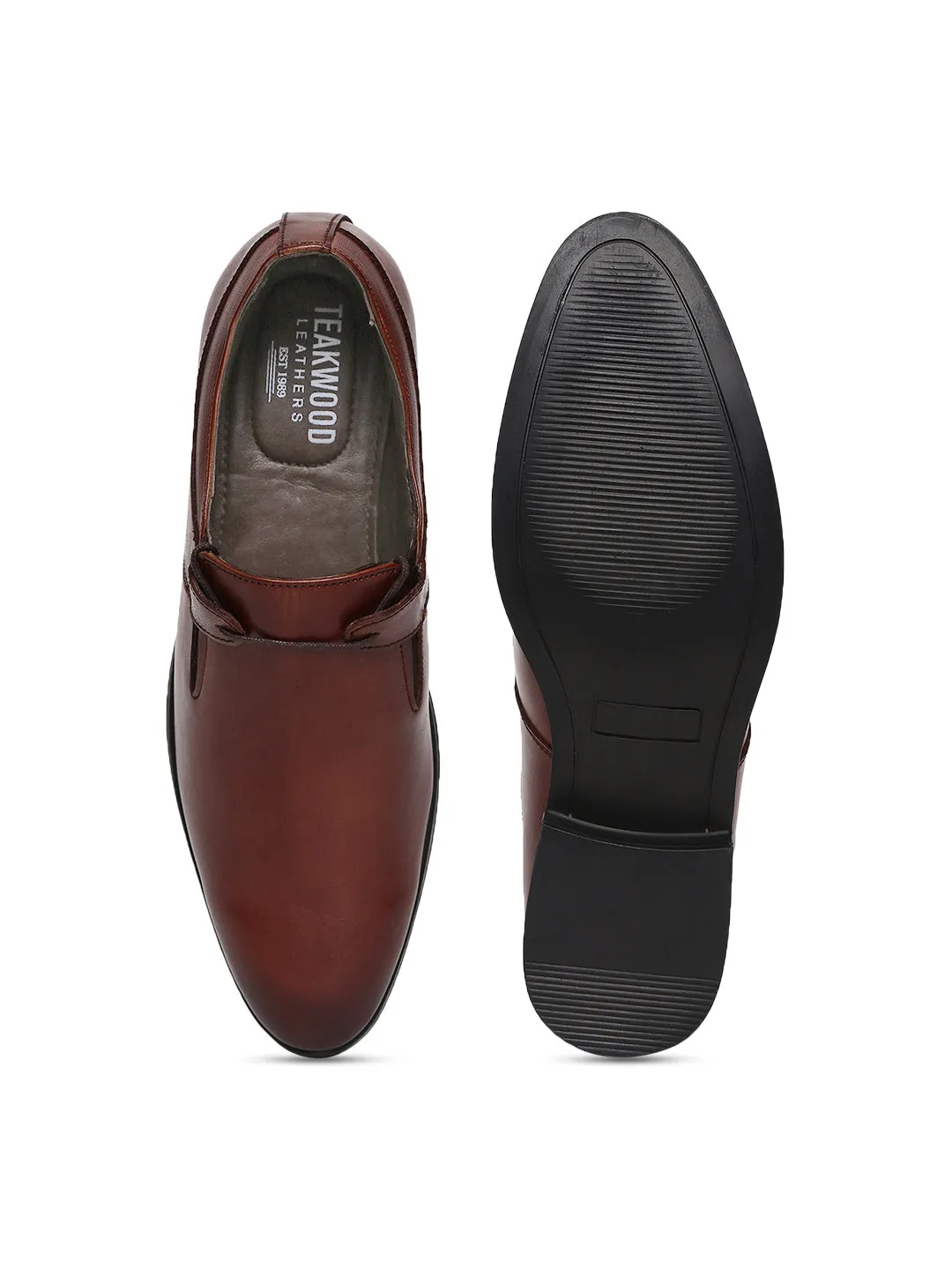 Teakwood Genuine Leather Brown Shoes