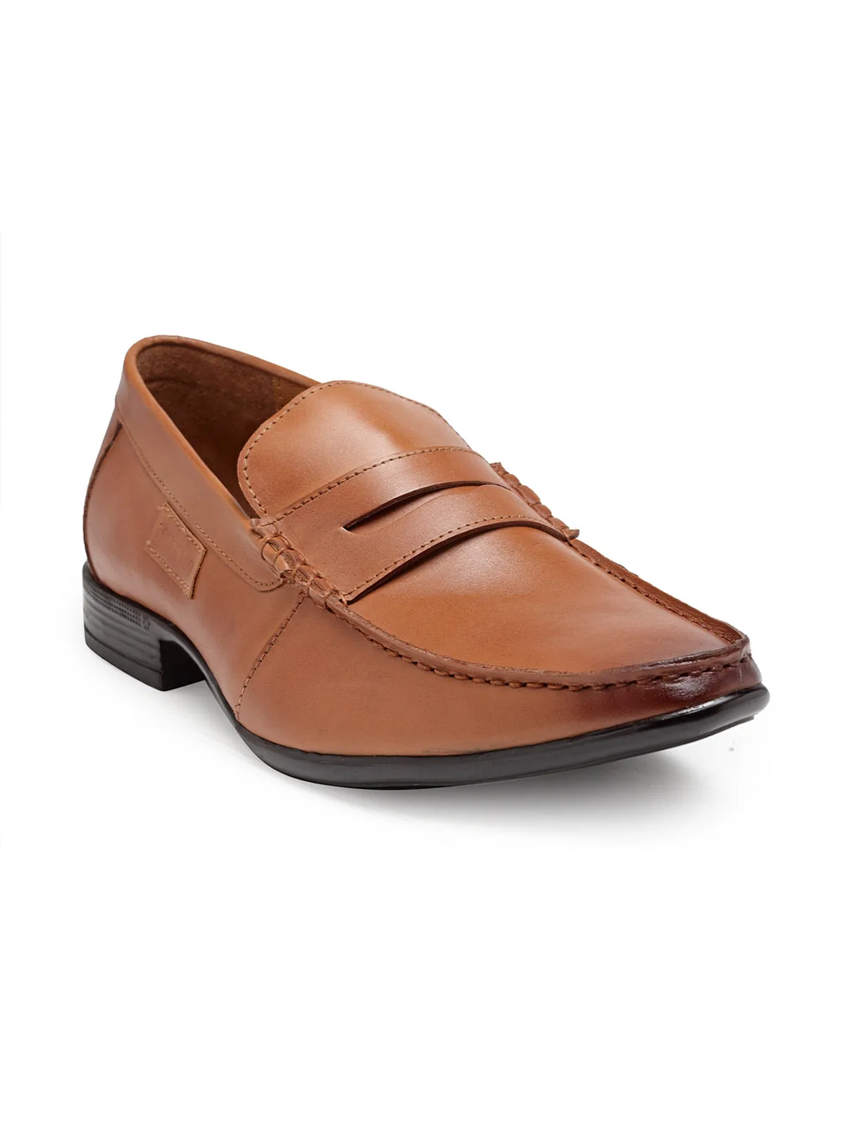 Teakwood Genuine Leather Tan Slip-On Shoes