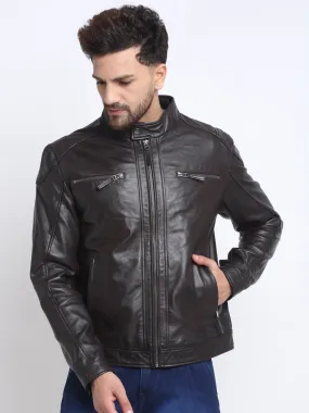 Teakwood Genuine Leathers Men's Jacket (Black)