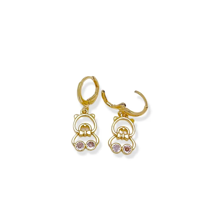 Gold Plated Teddy Bear Pink Crystal Collection