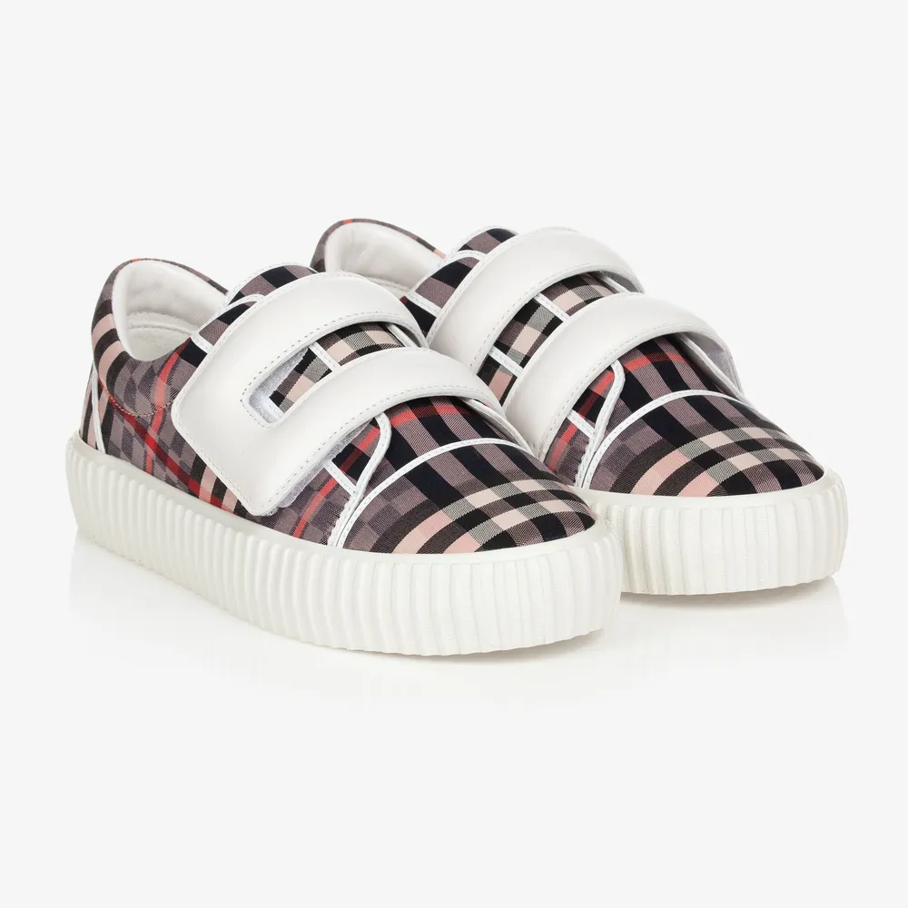 Teen Pink Checked Trainers