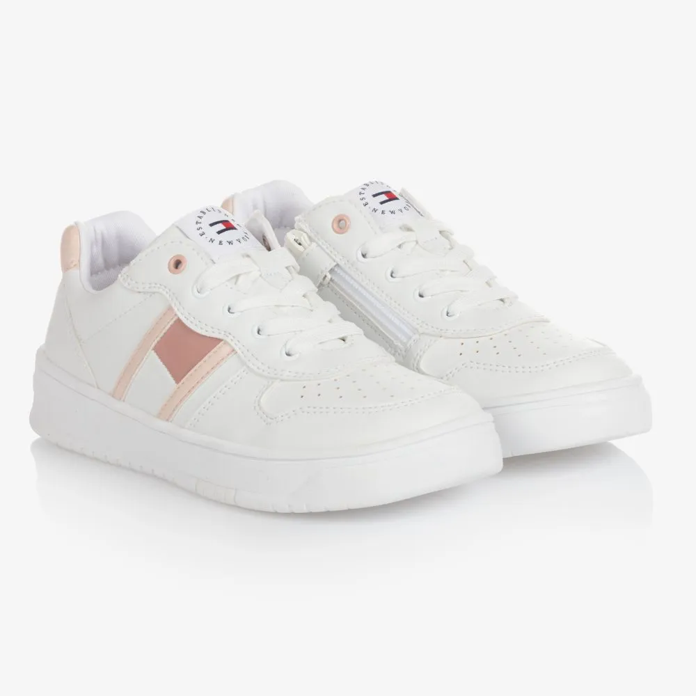 Teen White Lace-Up Trainers