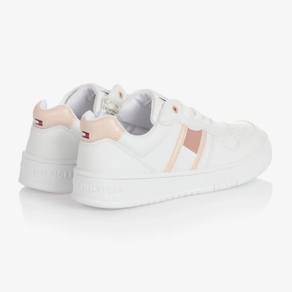 Teen White Lace-Up Trainers