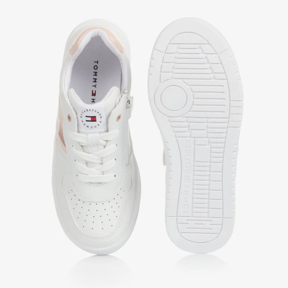 Teen White Lace-Up Trainers