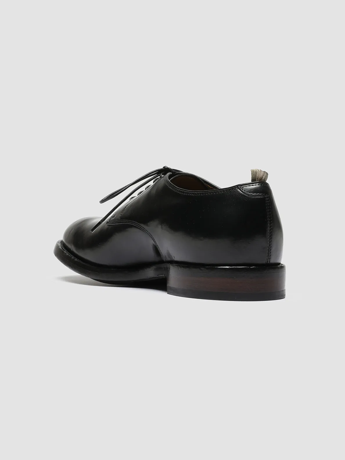 TEMPLE 018 - Black Leather Derby Shoes