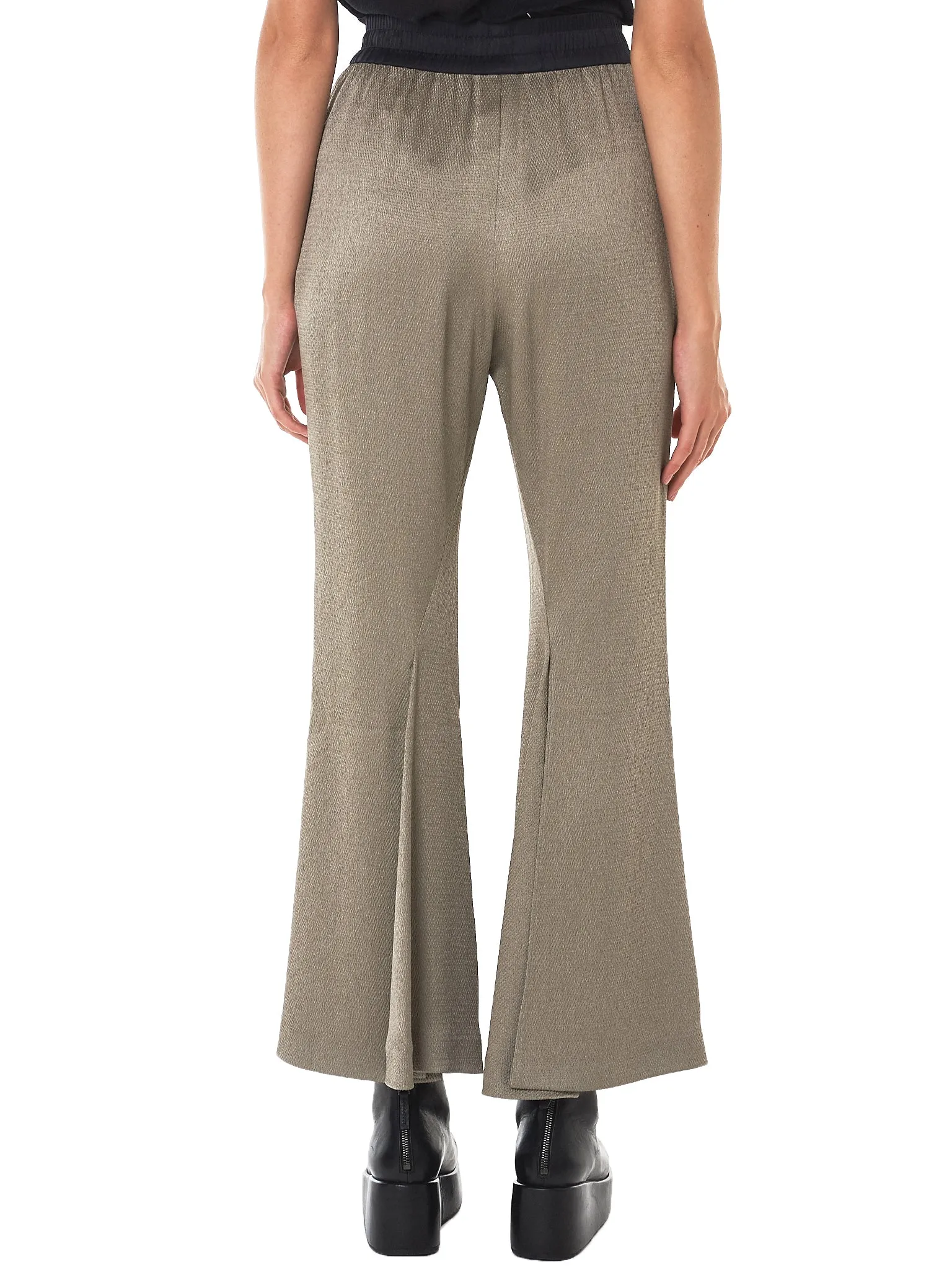 Textured Bellbottom Trousers (P02F18-TAUPE-GRAIN)