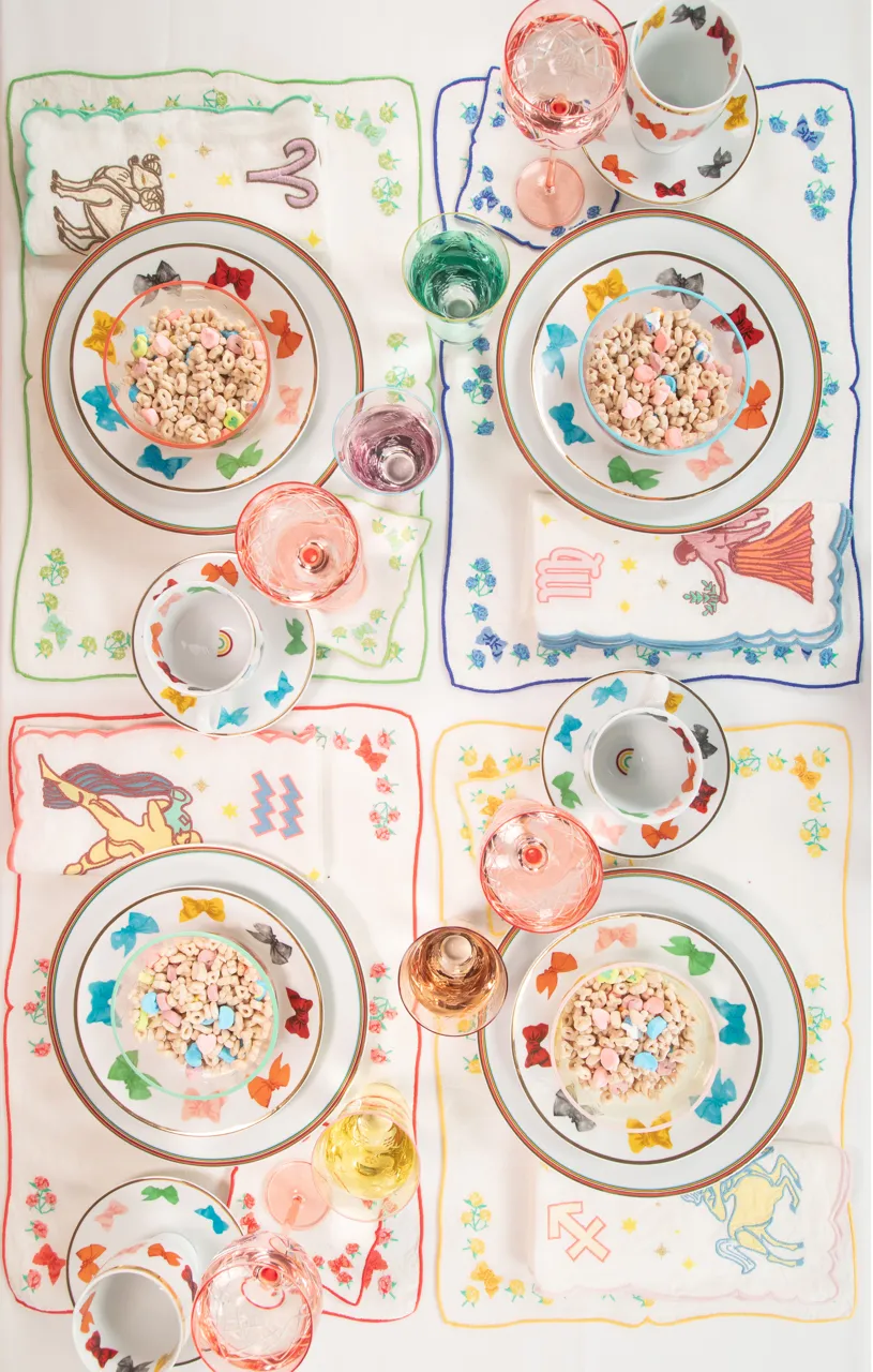 The Rainbow Floral Placemat, Set of 6 - Everything / Linen