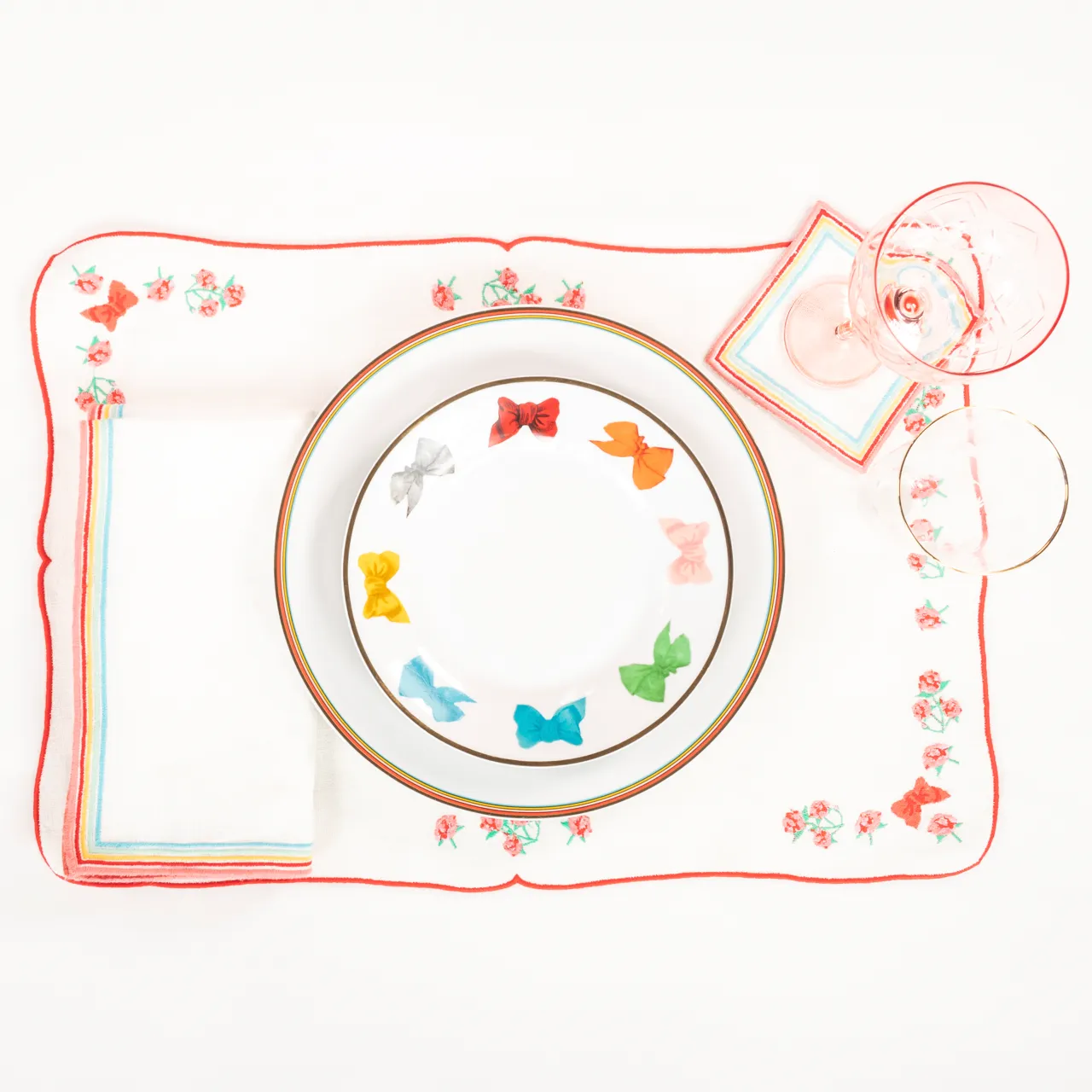 The Rainbow Floral Placemat, Set of 6 - Everything / Linen