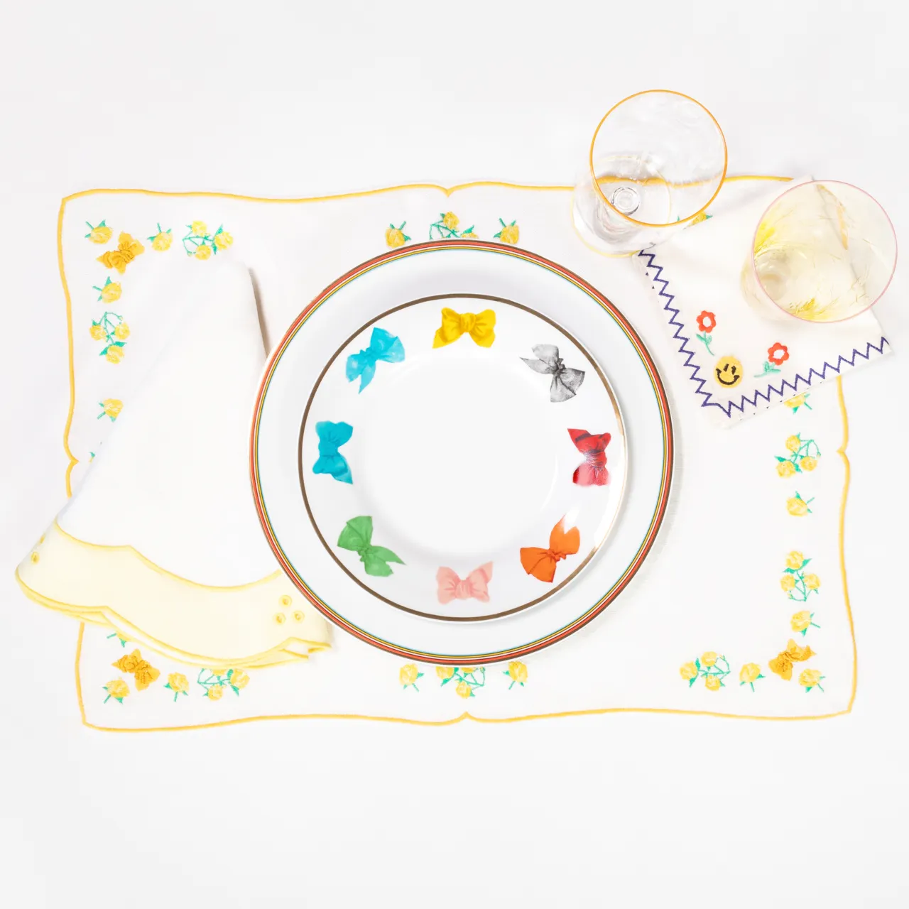 The Rainbow Floral Placemat, Set of 6 - Everything / Linen