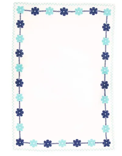 The Teddy Floral Placemat, Set of 4 - Turquoise Daisy Chain / Linen