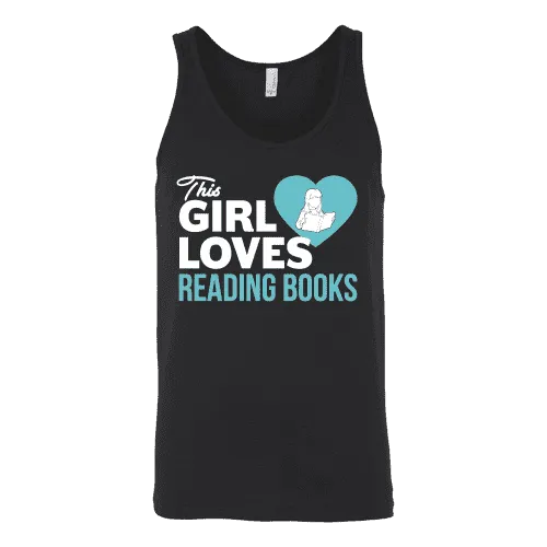 This girl loves reading books Unisex Tank