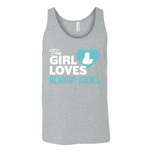 This girl loves reading books Unisex Tank