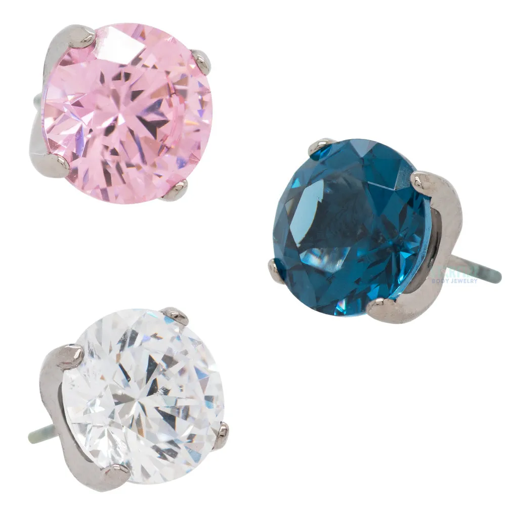 threadless: 5mm Tiffany Prong-Set Brilliant-Cut Gem End