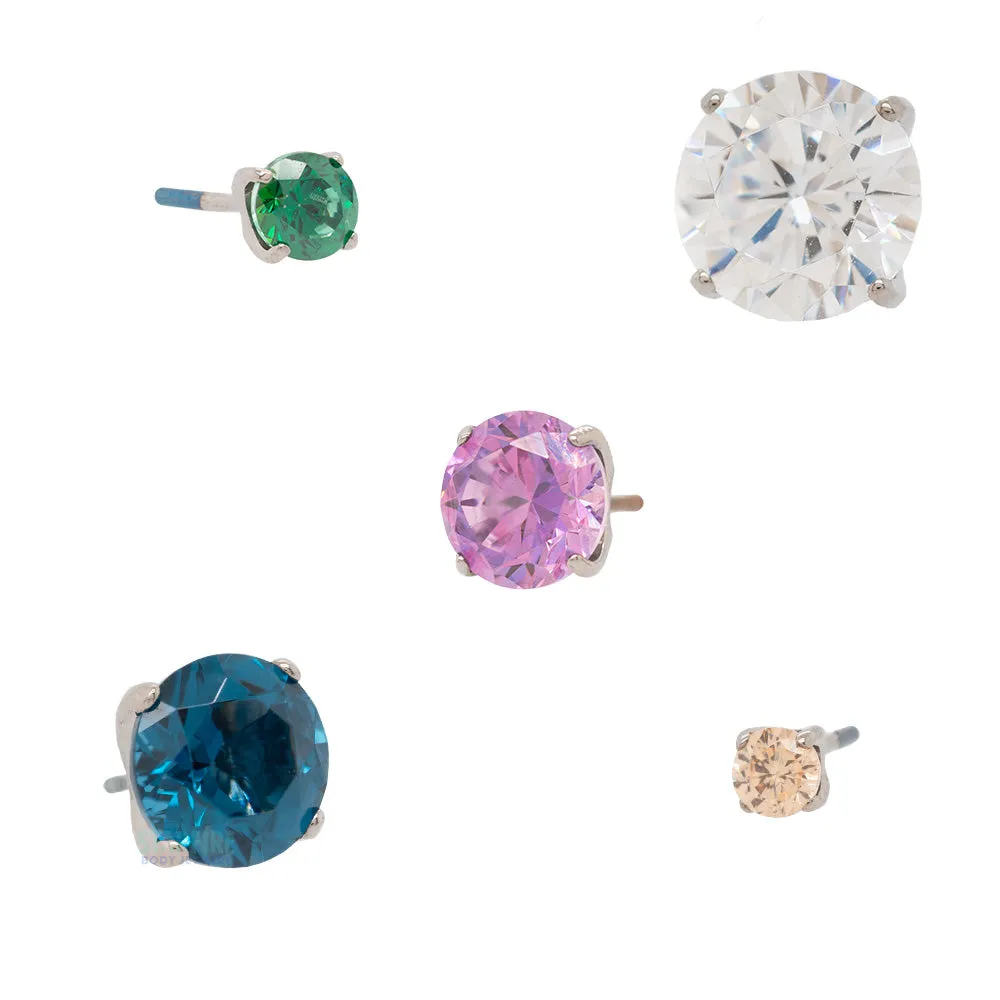 threadless: 5mm Tiffany Prong-Set Brilliant-Cut Gem End