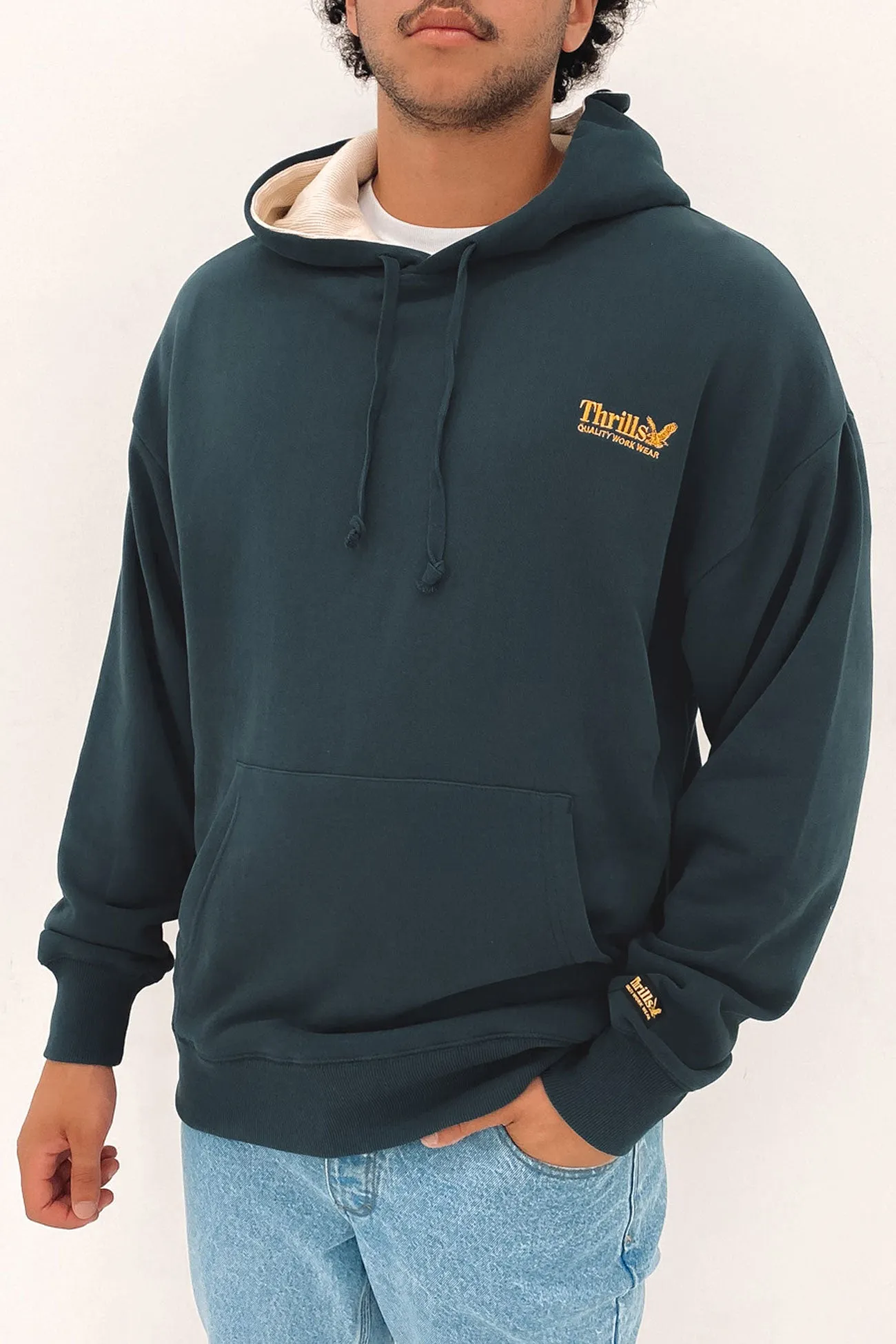 Thrills Union Slouch Pull On Hood Petrol