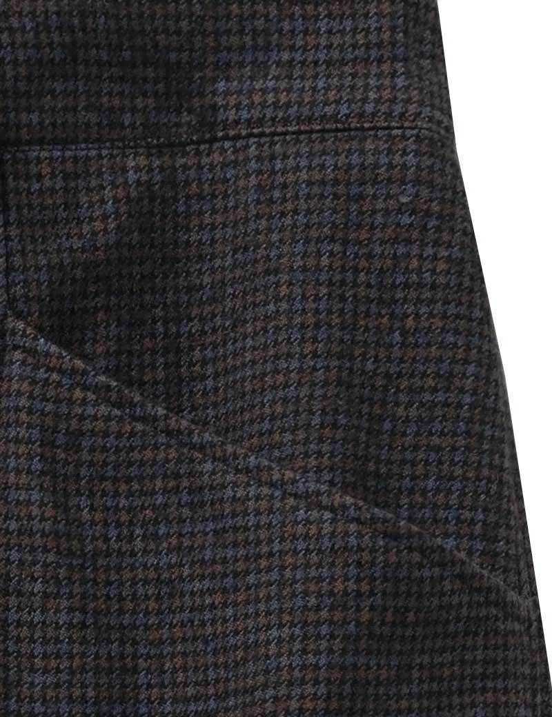 Toast Alix Mini Houndstooth Check Trousers Blue Grey